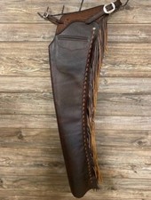 Western Cowboy Style Leather Chap Fringes Leather Pant Riding Leather Chap