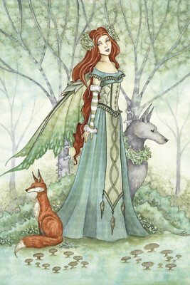 Woodland Guardians by Amy Brown 18x24 inch Green Fairy Art Poster Print