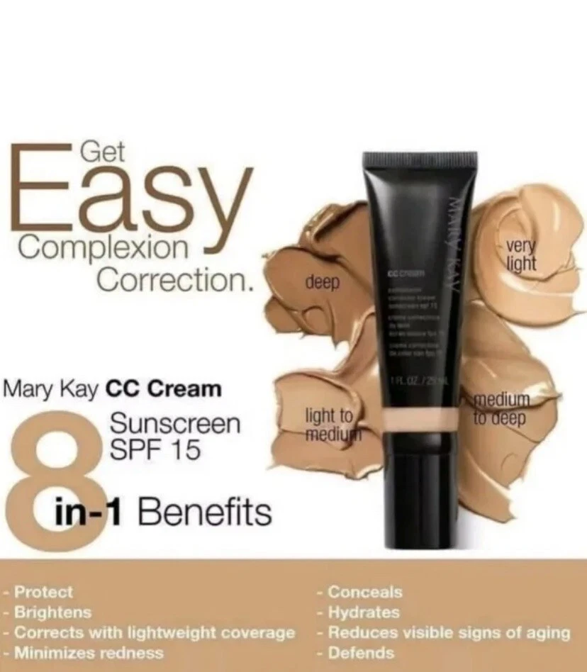 Mary Kay LIGHT To MEDIUM CC Cream (Sunscreen Broad Spectrum SPF 15). - Image 3 of 3