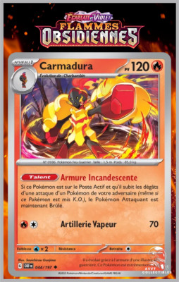 Pokemon Karte Carmadura 044/197 EV3 Scharlach Lila Obsidianische Flammen