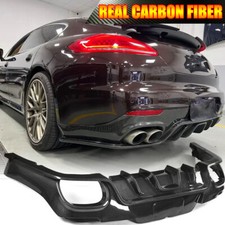 Fit For Porsche Panamera 4-door 2014-2016 Real Carbon Rear Bumper Lip Diffuser