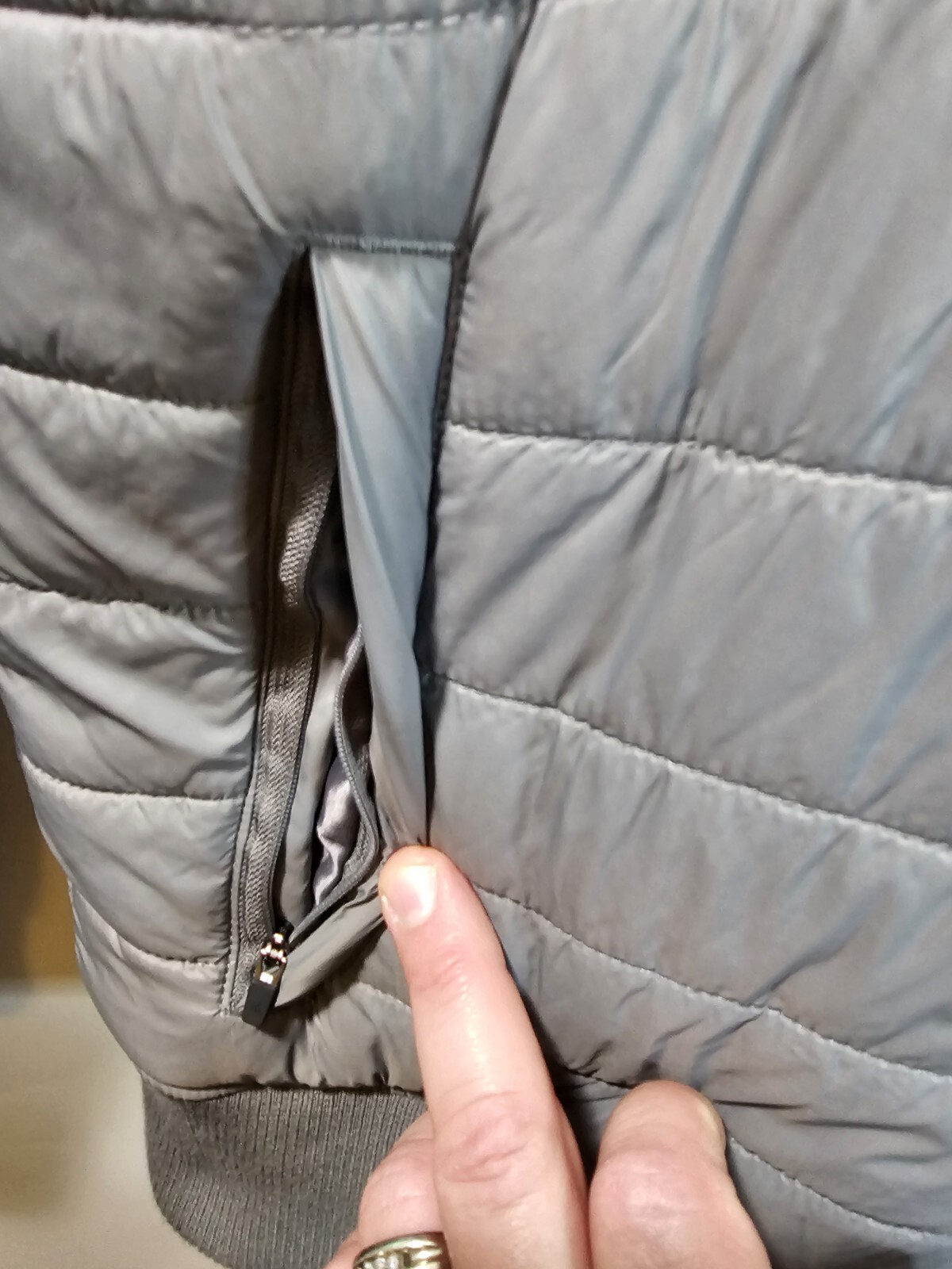 Kyodan Outdoor Jacket Mens Sz Medium Gray Long Sleeve Zip Up Puffer Jacket image 6