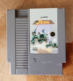 Vintage 1987 Nintendo NES Konami JACKAL Game Cartridge and Black Sleeve
