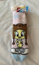 Looney Tunes Womens Slipper Socks Fuzzy Sherpa Lined Non Slip Gripper - New OSFA