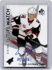 2016-17 SP Authentic Future Watch Auto Inscribed  Christian Dvorak RC Auto /999