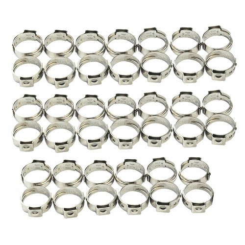 40 Pieces Stainless Steel 1/2" PEX Ear Clamp Cinch Rings Crimp Pinch Fitting