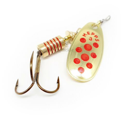 Mepps French Comet Spinner Lures 2g-6.5g Silver/Gold- Blue/Red Dots - Fishing - Picture 5 of 14