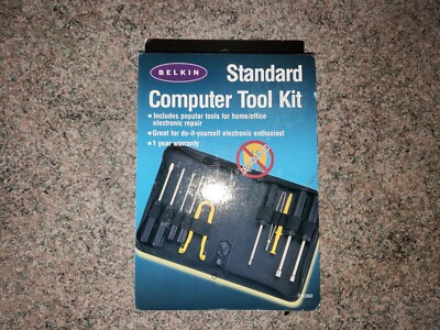 Belkin 10 Piece PC Standard Computer Tool kit W/Case. New in Box. Demagnetized