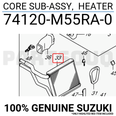 74120M55RA0 Genuine Suzuki CORE SUB-ASSY, HEATER 74120-M55RA-0 | eBay