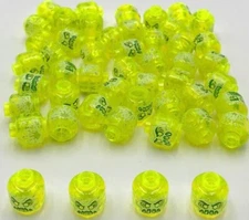 Lego 50 New Minifigure Neon Yellow Monster Heads Parts