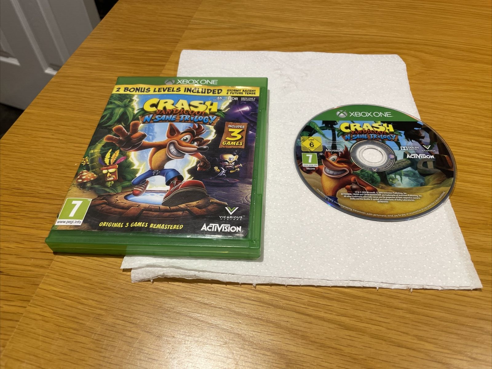 Crash Bandicoot N Sane Trilogy  - Xbox One  - Very Good Condition