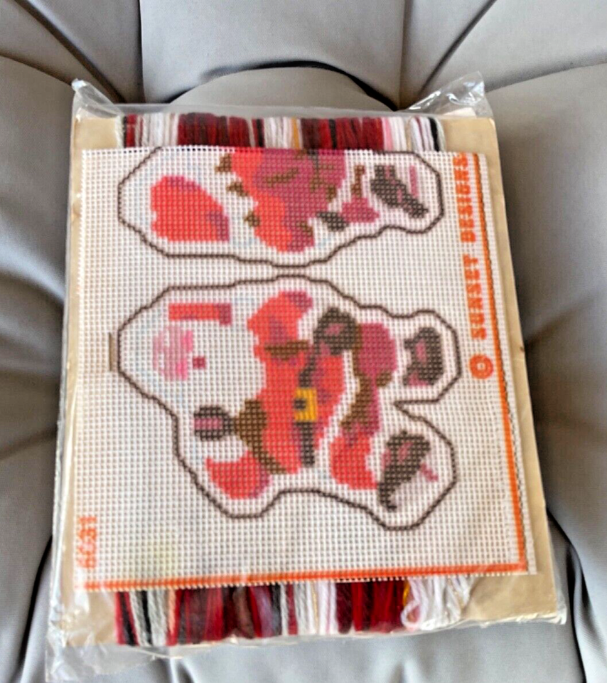 1979 Jiffy Needlepoint “Santa With A Sack” 3D Ornament Kit 5031 Sealed