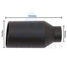 Black Stainless Steel Bolt On Exhaust Tip 4 Inlet - 7 Outlet - 15 Long Black Stainless Steel Bolt On Exhaust Tip 4 Inlet - 7 Outlet - 15 Long