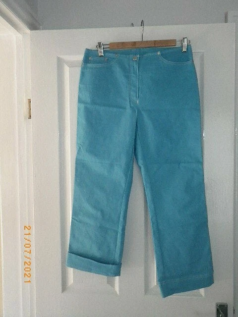 Turquoise cropped shop trousers