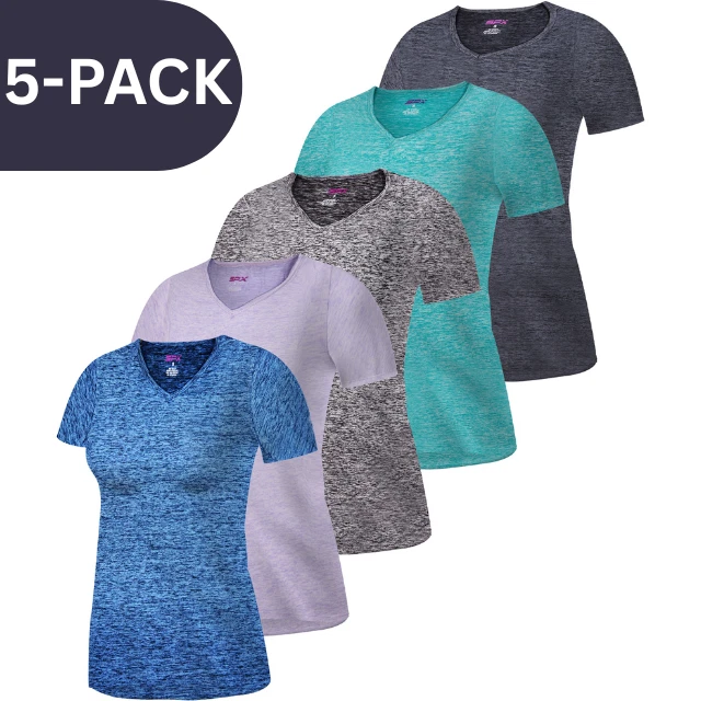 [5 Pack] Women’s Dry-Fit Wicking V-Neck T Shirts Activewear Tee Top Yoga Workout
Opens in a new wind