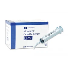 Monoject 412 Curved Tip Impression Syringes 12mL x 100