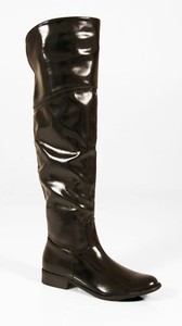 black over the knee boots flat heel