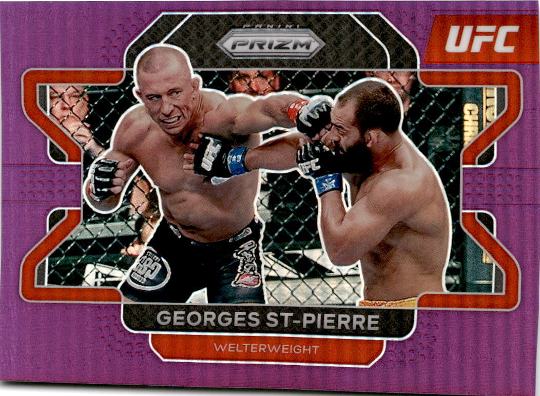 2022 Panini Prizm UFC #61 Georges St-Pierre Purple Prizms #/149