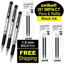 UniBall 65800 IMPACT 207 Gel Pens Refills, 1.0mm Bold Point, Black Uni Ink