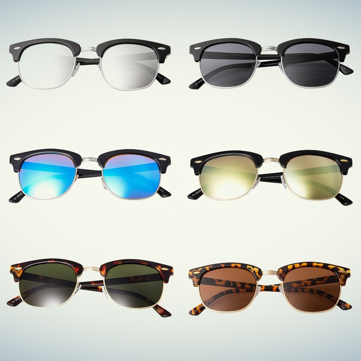 Half Frame Horn Rimmed Glasses Mens Clear Lens Shiratori Vintage