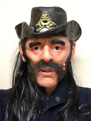 RUBBER JOHNNIES TM Lemmy Maske Latex Pikass Kilmister berühmter Rocker Promi Kostüm Masken
