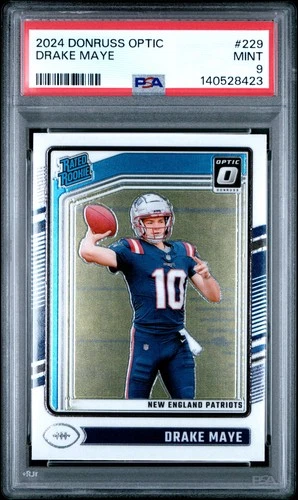 140528423 Drake Maye 2024 Panini Donruss Optic #229 Rated Rookie PSA 9