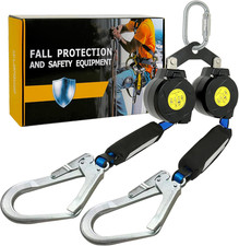 6FT Twin Leg Self Retracting Lifeline Fall Protection Retractable Lanyard