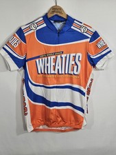 Pearl Izumi Wheaties Cereal Cycling Jersey Mens Large Orange USA Made Front Zip