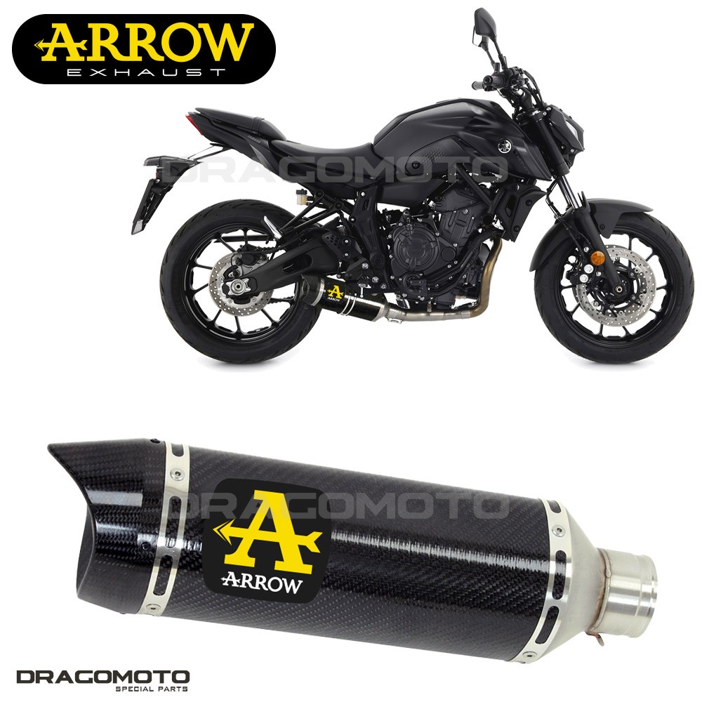 Silencieux ARROW Thunder en carbone pour moto YAMAHA MT-07 2021 2022