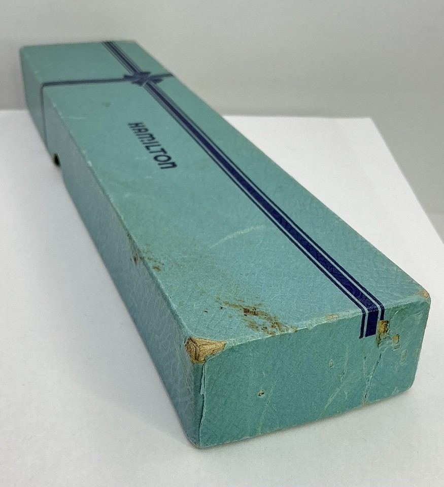 VTG 1940s HAMILTON BEIGE WRIST WATCH BOX WITH ORIGINAL OUTTER BOX (B85 ...