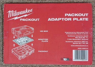 Milkwaukee Packout Werkzeugkoffer Adapterplatte (Modell 4932464081) für HD Box - NEU