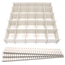 24Pcs Adjustable Drawer Dividers - 14.5Inch Plastic Storage Dividers - White