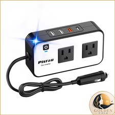 PiSFAU 200W Car Power Inverter DC 12V to 110V AC Car Plug Adapter Outlet