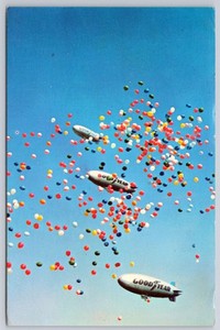 Vintage Goodyear Tires Blimps Aerial Ambassadors Akron Ohio OH Postcard