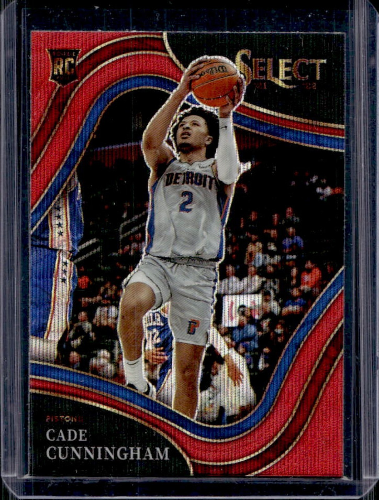 2021-22 Panini Select Cade Cunningham RC Red Wave Prizm Courtside #288 Pistons