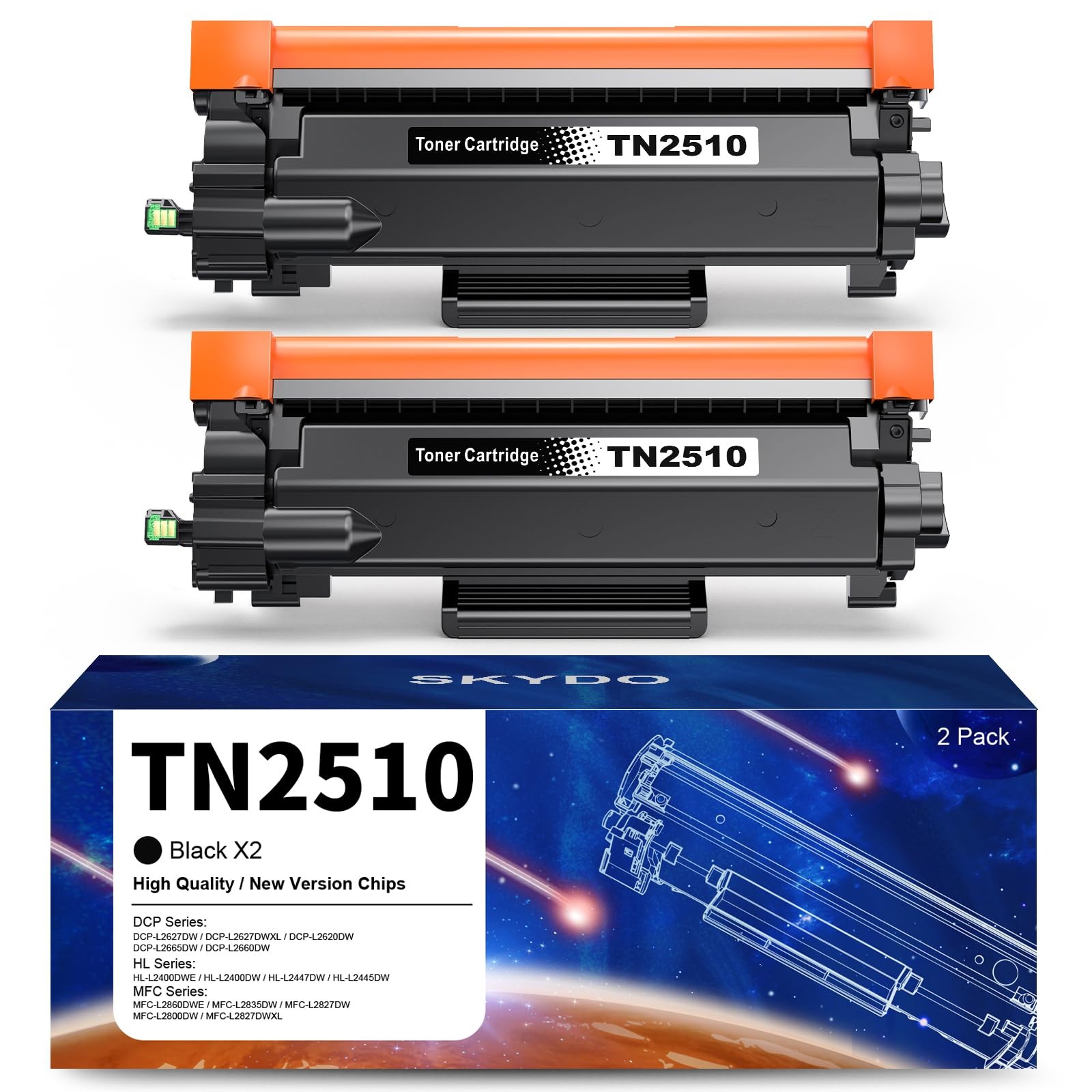 Toner TN2510 compatible Brother pour imprimante DCP-L2627DW noir