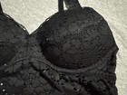 PINK Floral Lace Wireless Bralette Bra S Black Pink Hook & Eye Adjustable — photo 5