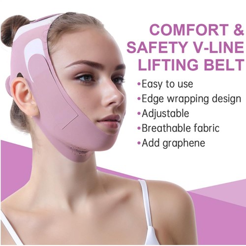 Masque minceur visage mentonnière ligne V graphène mâchoire lilas sommeil moyen - Photo 8/9