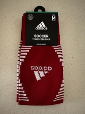NWT Adidas Soccer Team Speed Socks - Medium - M5-8/W5-9.5/Y4-6 - Red/White