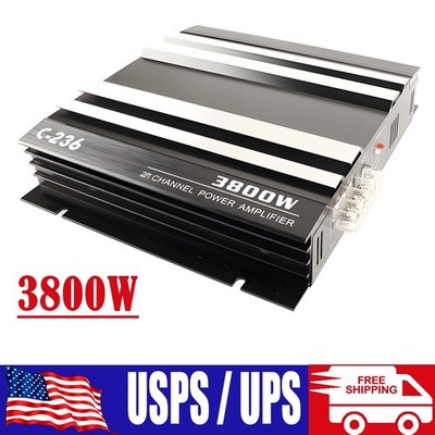 3800W Car Amplifier Bass Amplifier 12V Subwoofer 2Channel Power Amplifier Stereo