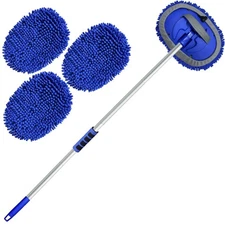 Wontolf 62 Car Wash Brush with Long Handle Chenille Microfiber Car Wash Mop