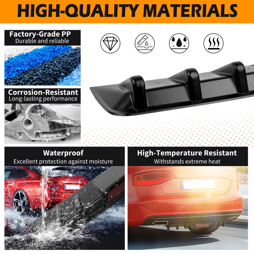 Диффузор Shark спойлер для заднего бампера Volkswagen Tiguan со светодиодным задним стоп-сигналом - Изображение 4 из 4