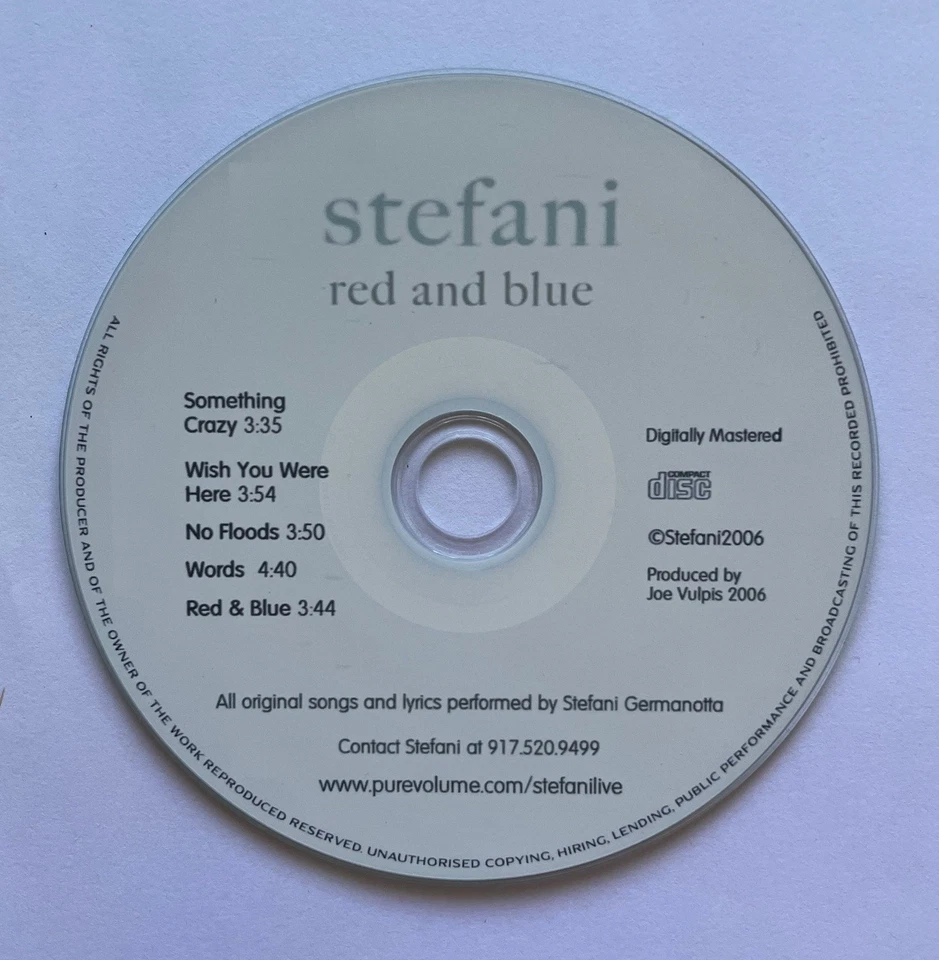Lady Gaga - Stefani Red & Blue EP | 2006 Demo CD - Image 2 of 4