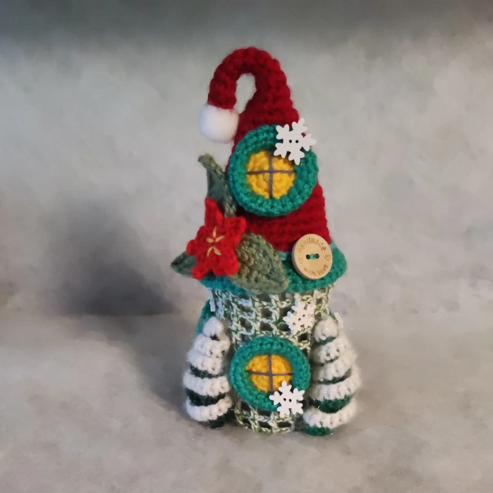 Wichtelhaus, Laterne, Weihnachten, gehäkelt, Handarbeit, neu, Unikat ❄️❄️❄️ - Bild 2 von 4