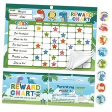 Behavior Reward Chart for Kids at Home, 11.8"x8.3" Chore Charts Dinosaur
