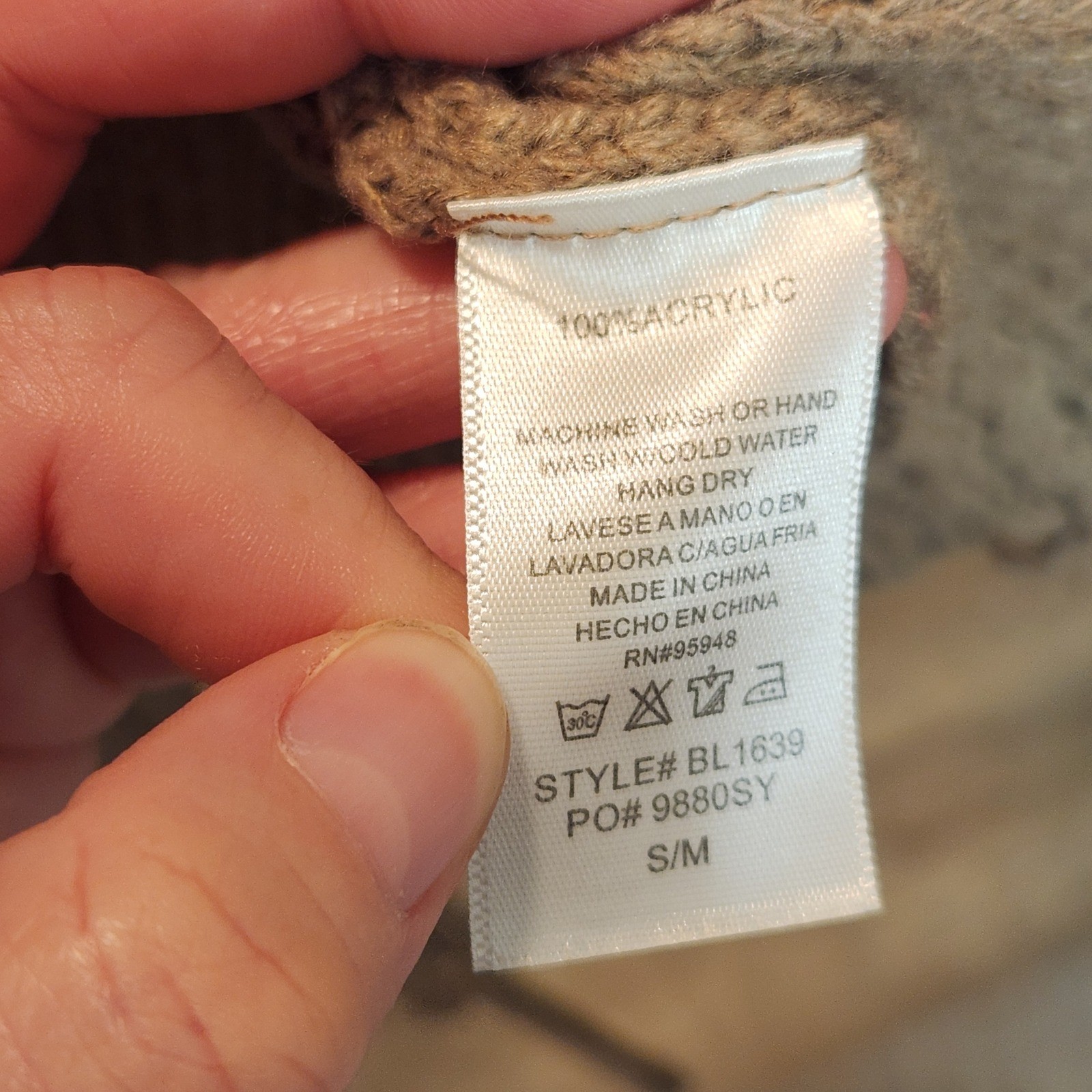 Cozy Co By Cozy Casual Women Chunky Knit Sweater Lace Up Trendy Tan S/M Chic