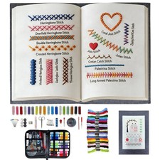 Embroidery Stitch Book Kit for Beginners with Complete Toolkit 2026