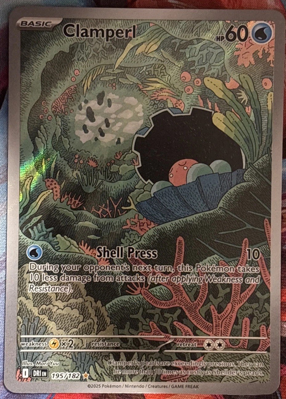 🔥Clamperl Illustration Rare SV10: Destined Rivals 195/182 Pokemon TCG NM+🔥