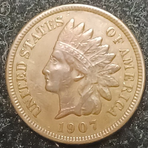 1907   Indian Cent , KM-90a ,  Extra Fine Condition ( Strong Liberty )