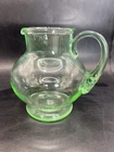 Vintage Green Uranium Depression Glass Juice Pitcher GLOWS